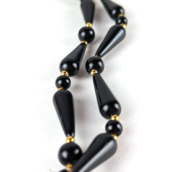 Vintage Ahbra-Cale Collection Black Beaded Necklace - Picture 2 of 6
